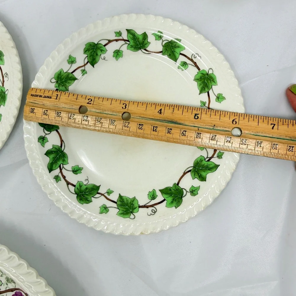 Harker Pottery Royal Gadroon Mixed Plate Lot 8pc Grape Ivy Scalloped 9.25in USA